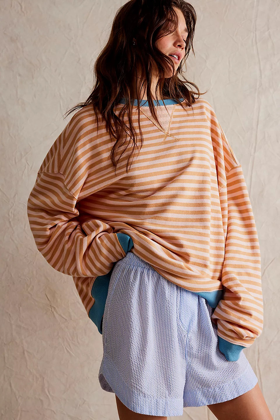 Free People ★ Classic Striped Oversized Crewneck Free People Classic Striped Oversized Crewneck – Cultivate