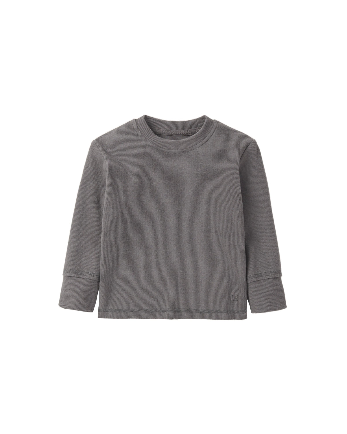 Little Bipsy- LONG SLEEVE RIBBED TEE - GRAPHITE