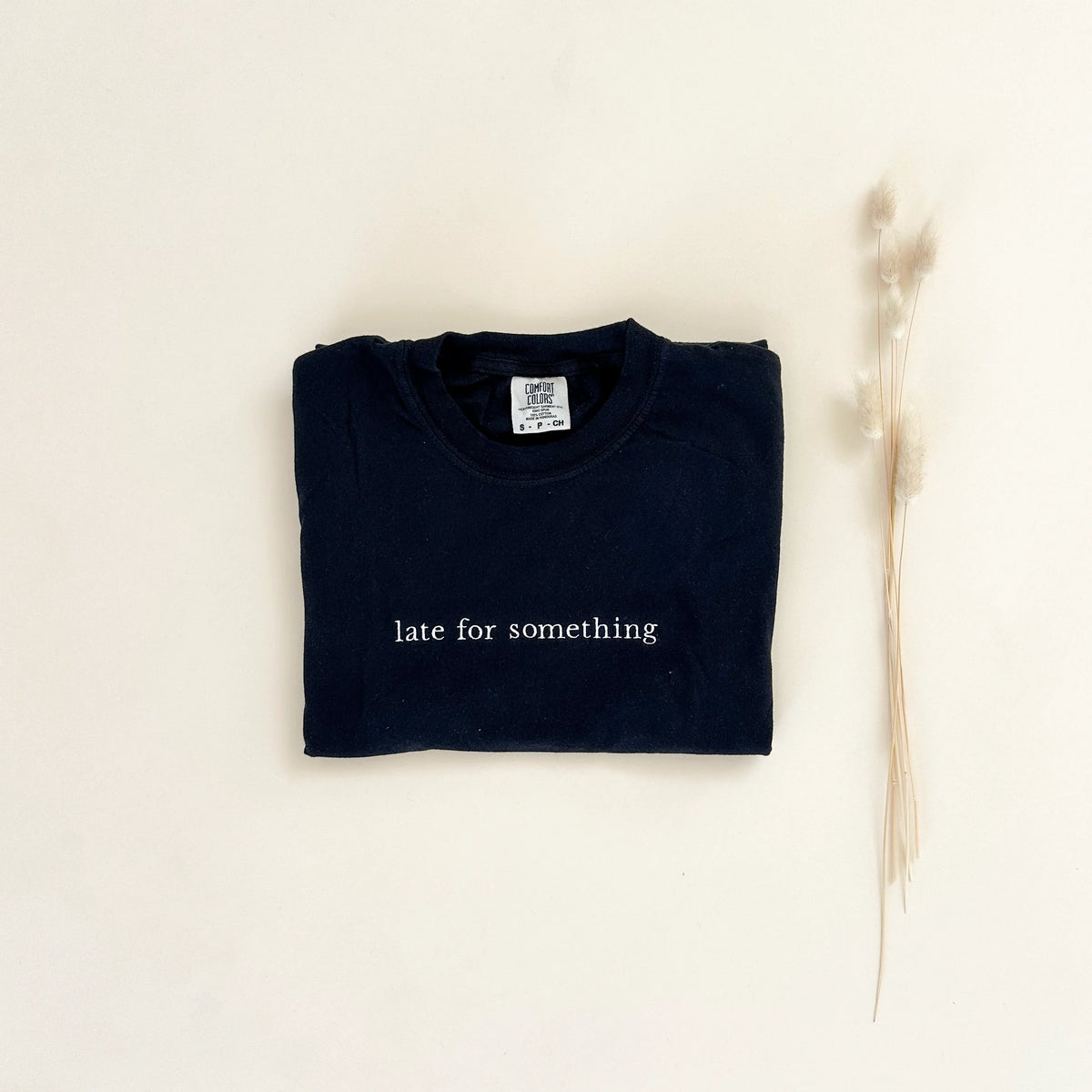 Honest Mom-Late for something embroidered Tee