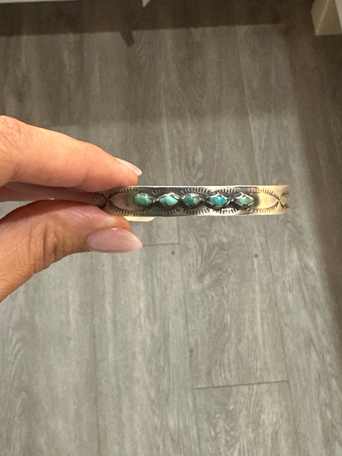 Turquoise Stamped Cuff