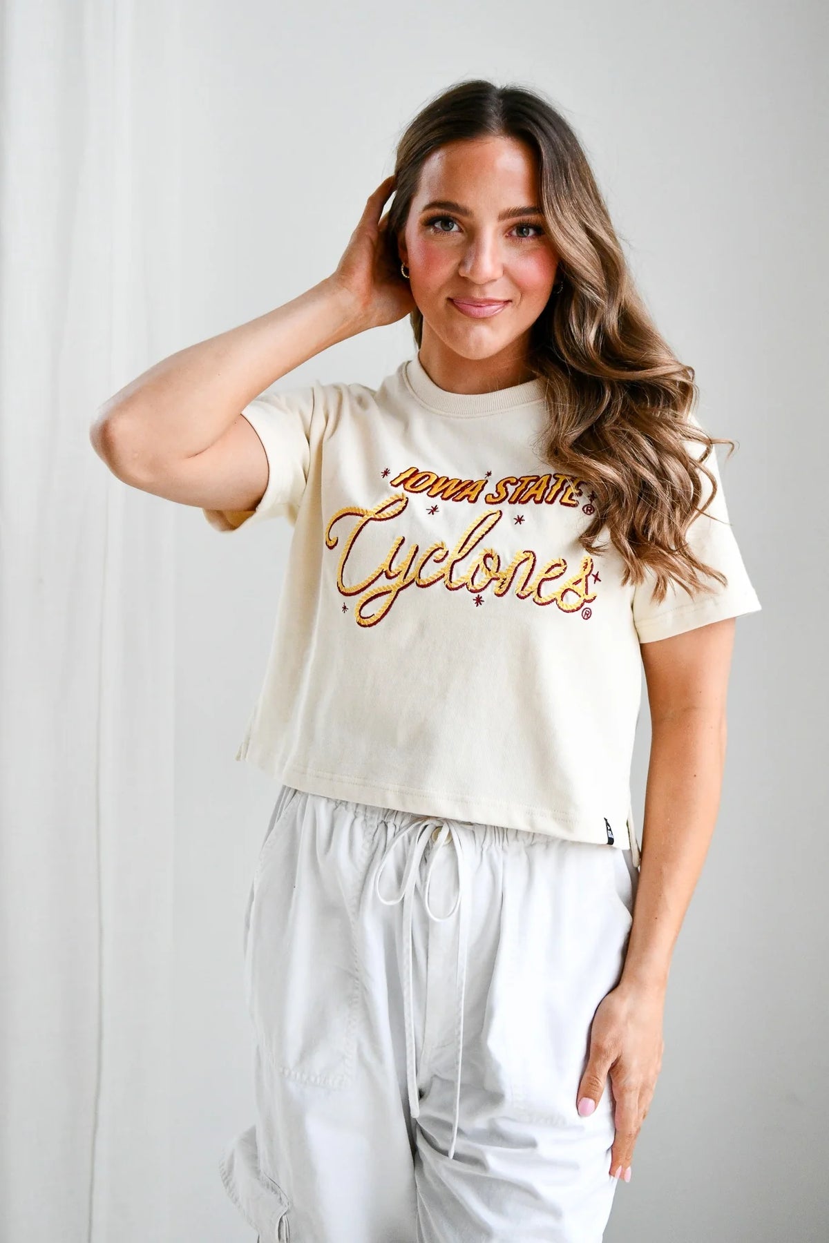 Iowa State Lasso Luxe Heavyweight Crop Tee