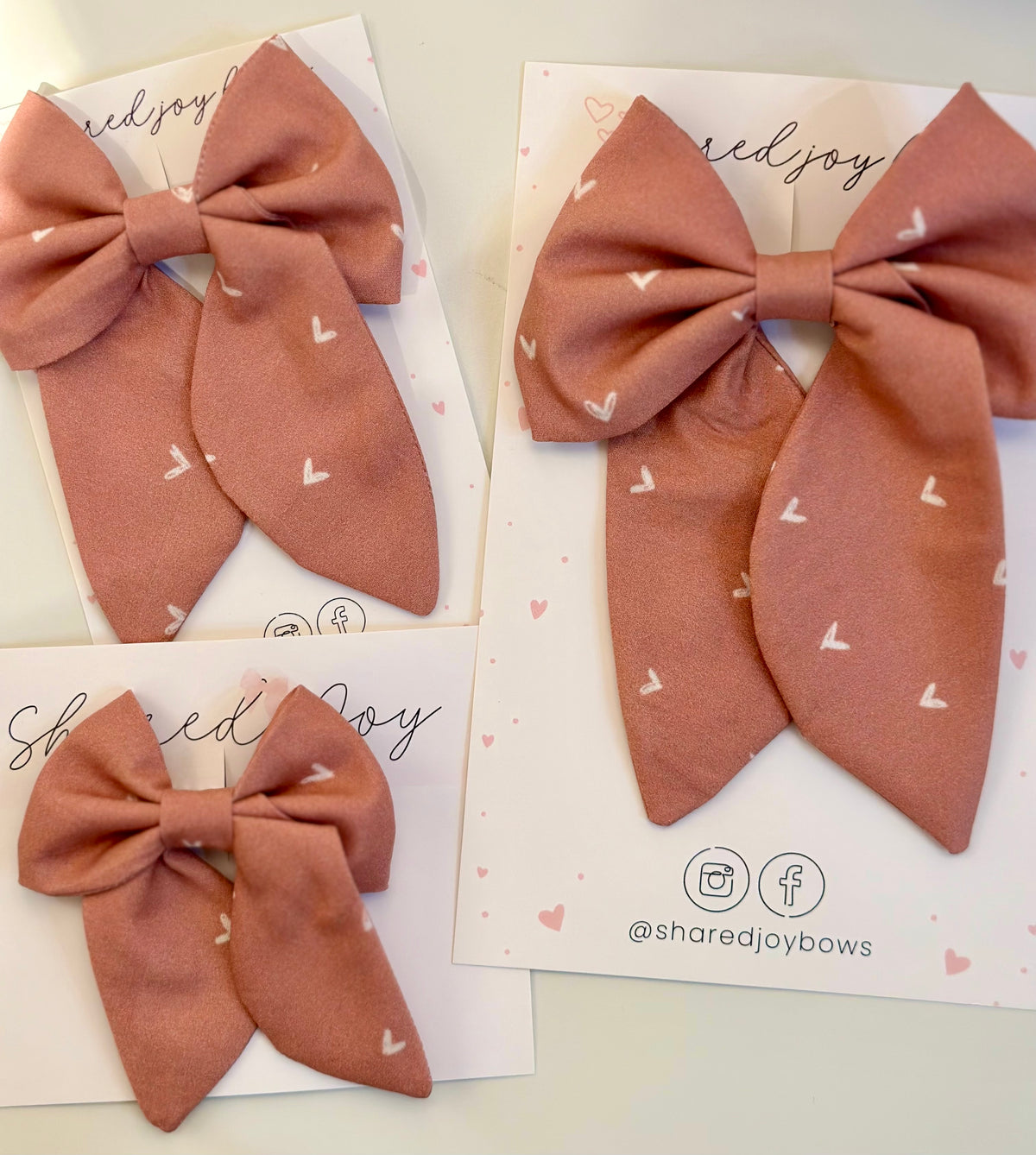 Mauve Hearts Bow