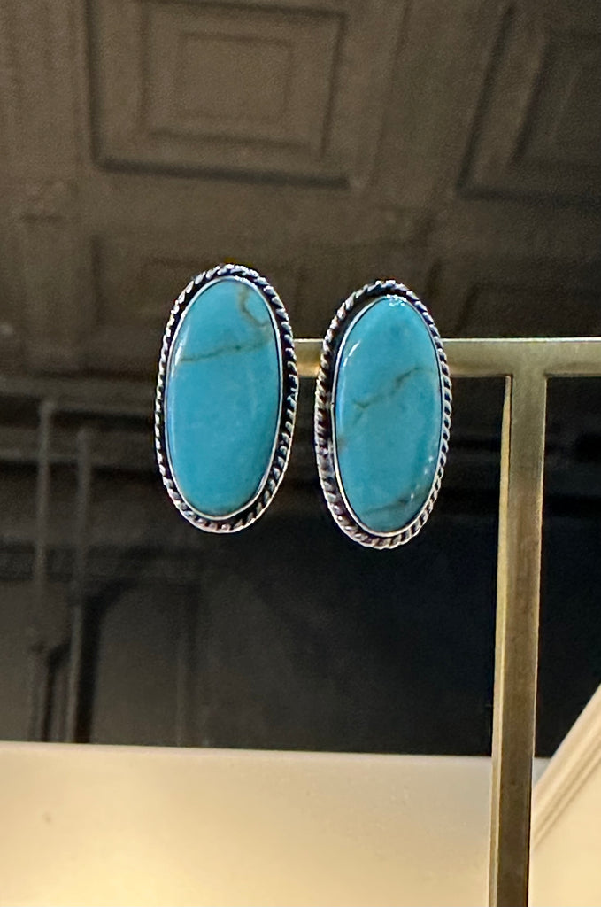 Turquoise Oval Post Earring