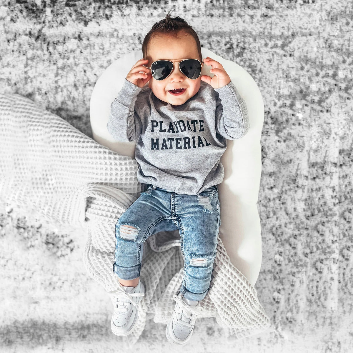 Playdate Material Sweatshirt- Grey