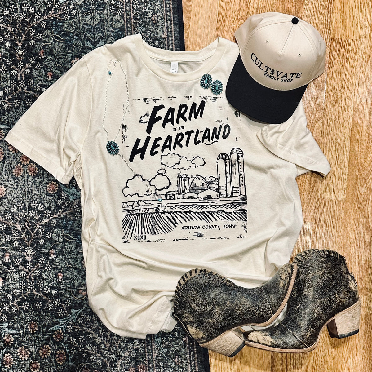 XOXO Farm of the Heartland Tee