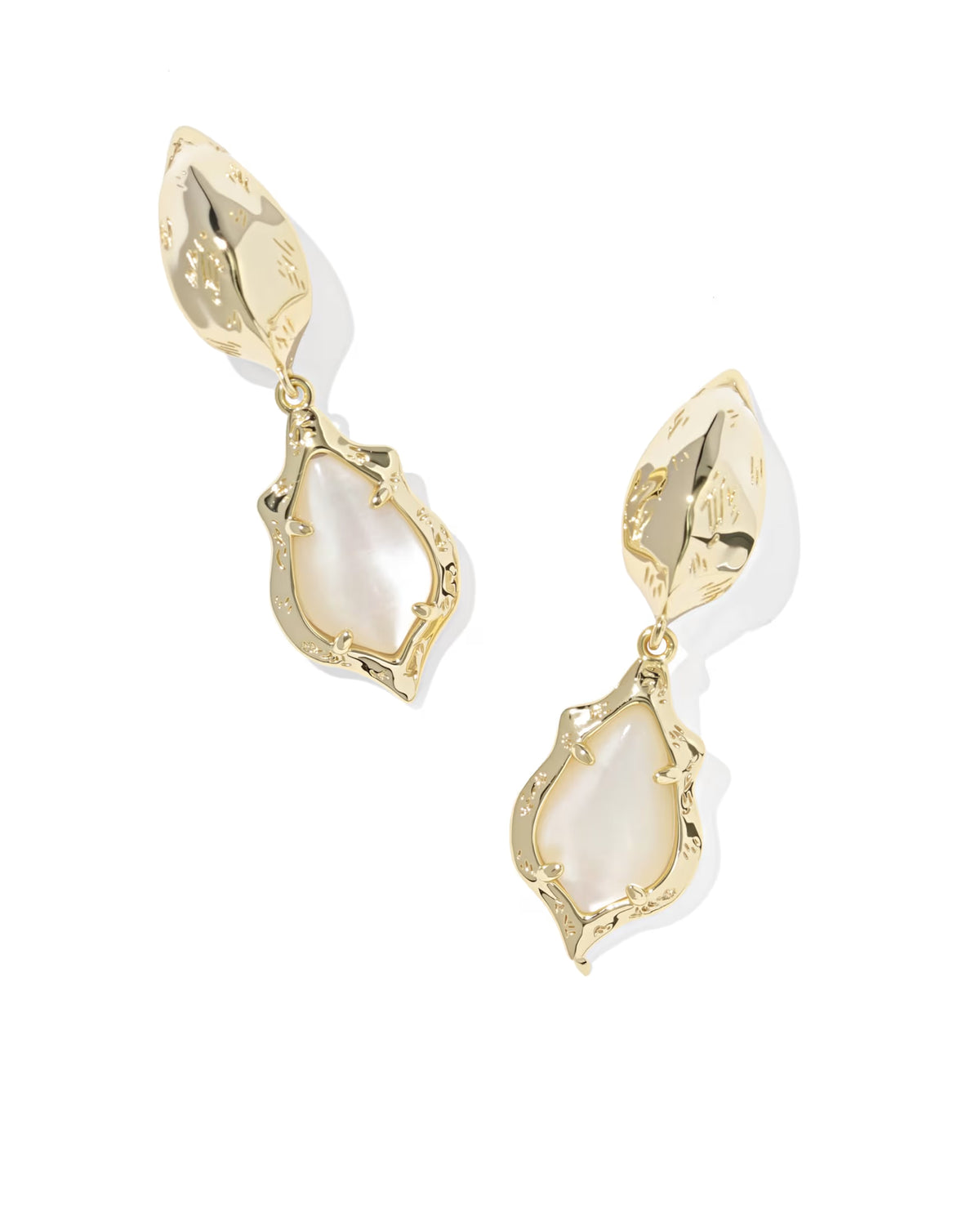 Kendra Scott Adriana Scallop Frame Gold Huggie Earrings