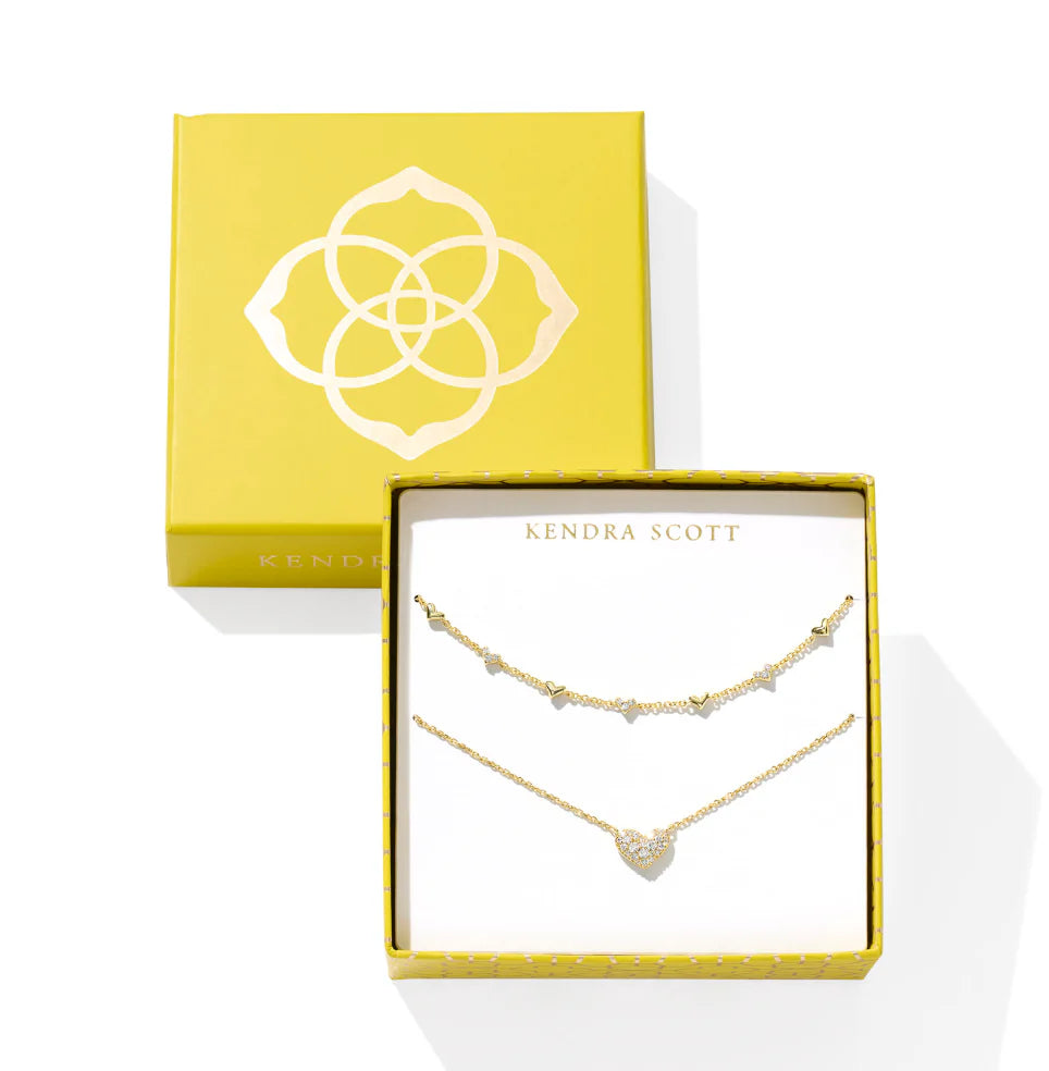 Kendra Scott Ari and Haven Gold Heart Necklace Set