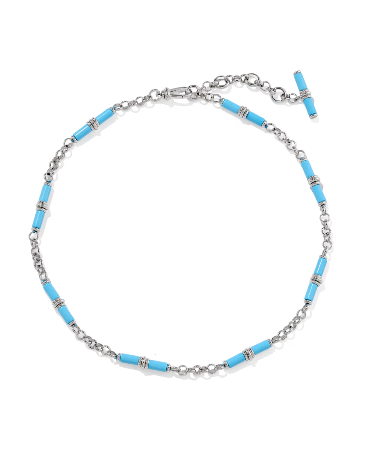 Kendra Scott Bree Silver Beaded Link and Chain Necklace
