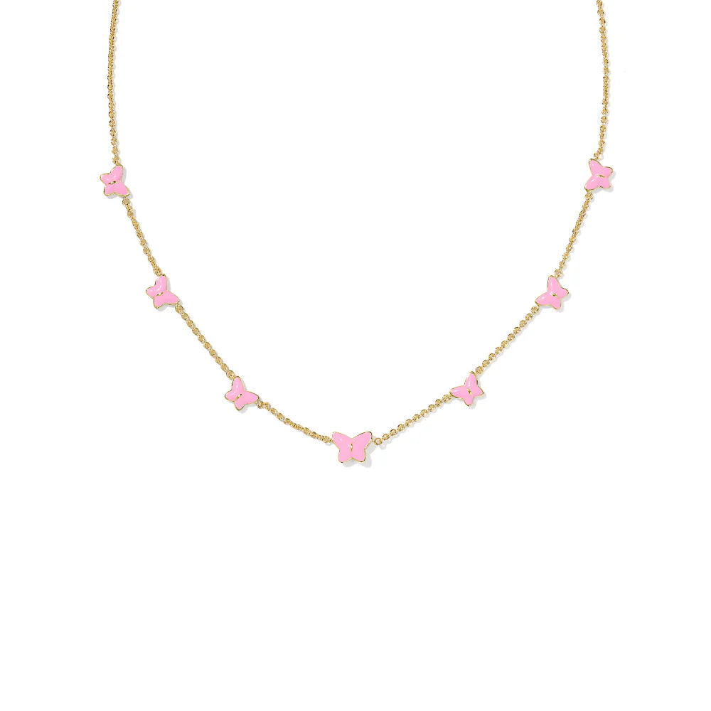 Kendra Scott Lillia Butterfly Gold Enamel Strand Necklace