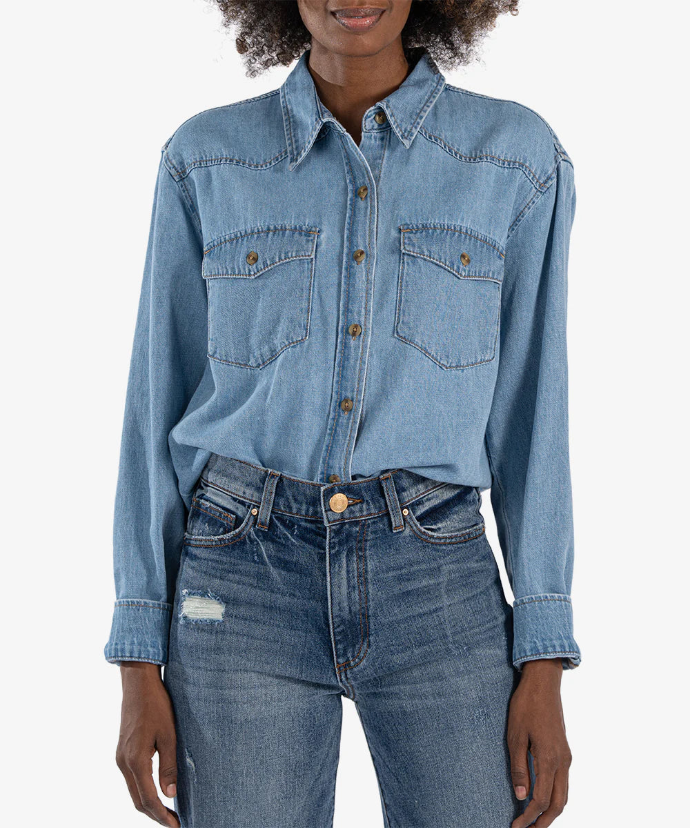 Kut From the Kloth Mika Western Chambray Shirt