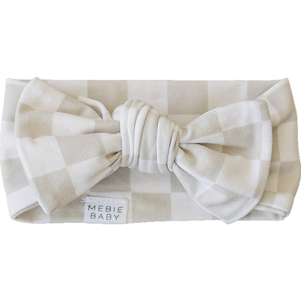 Mebie Baby Taupe Checkered Head Wrap