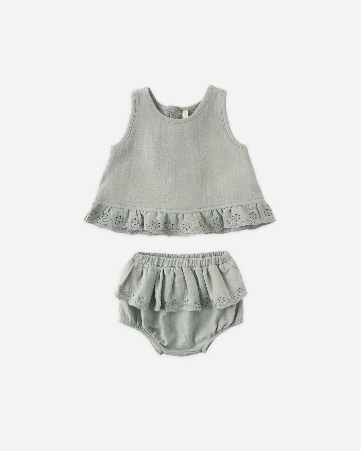 Quincy Mae RUFFLED TULIP TOP + BLOOMER SET SAGE
