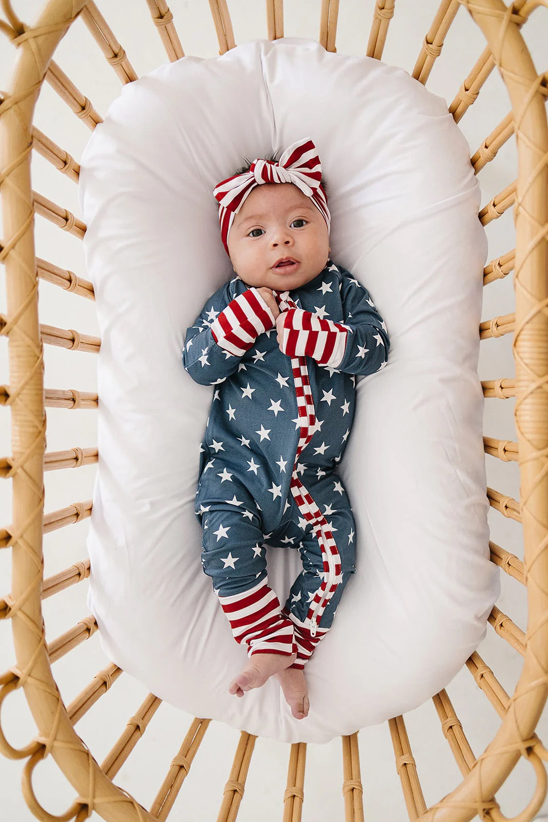 Mebie Baby Stars + Stripes Bamboo Zipper