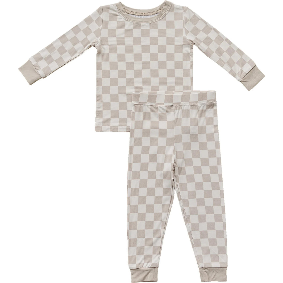 Mebie Baby Taupe Checkered Bamboo Cozy Set