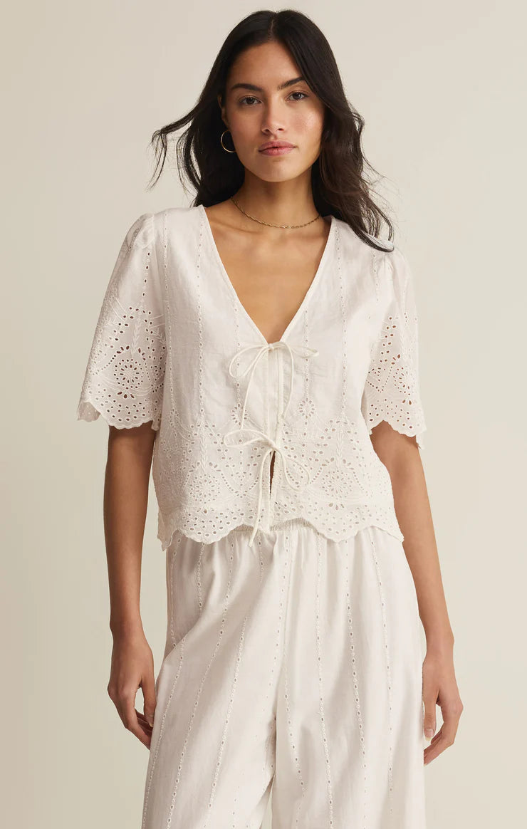 Z Supply Oceanside Embroidered Top