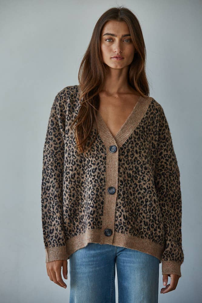 Knit Animal Print Cardigan