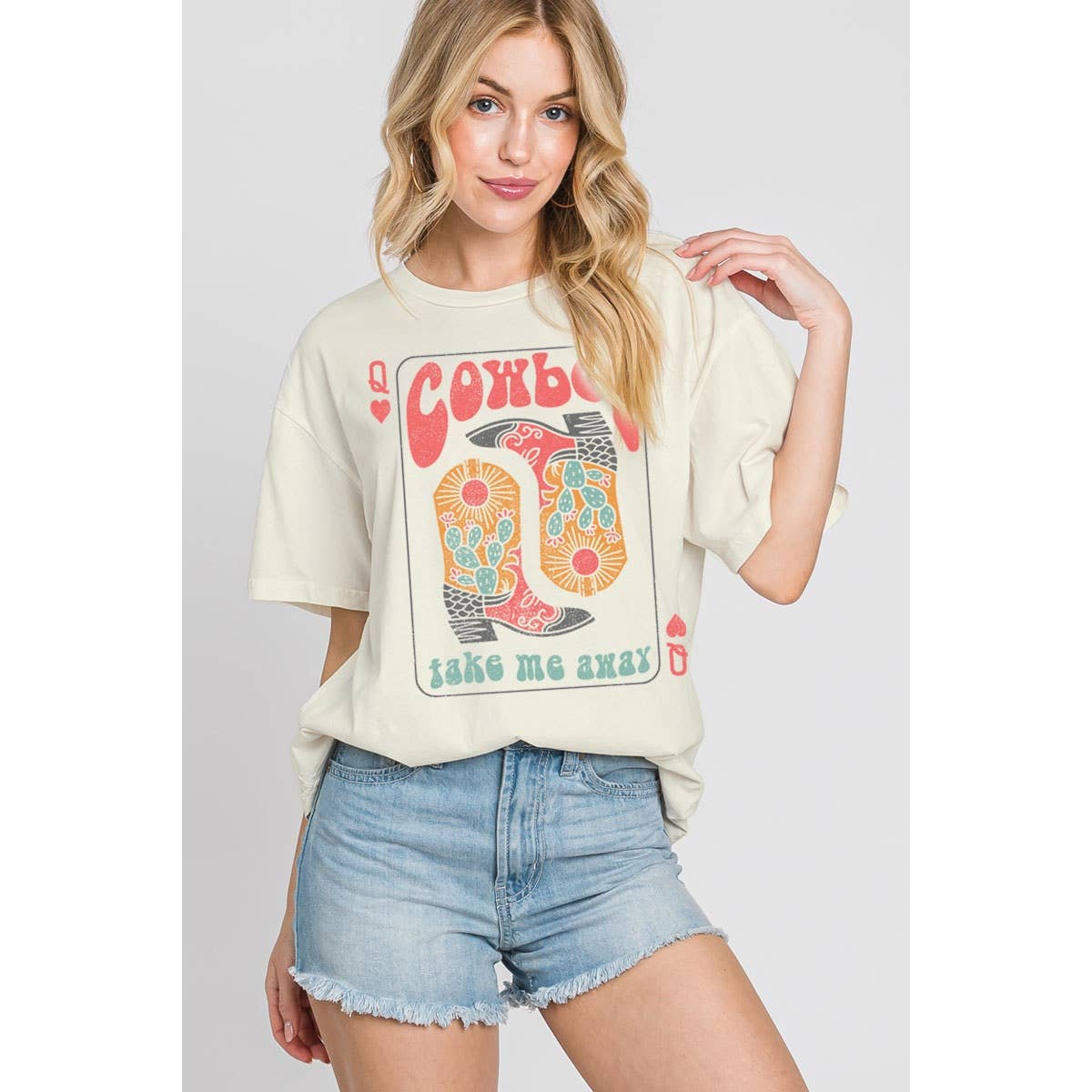 COWBOY BOOTS TAKE ME AWAY MINERAL GRAPHIC TEE