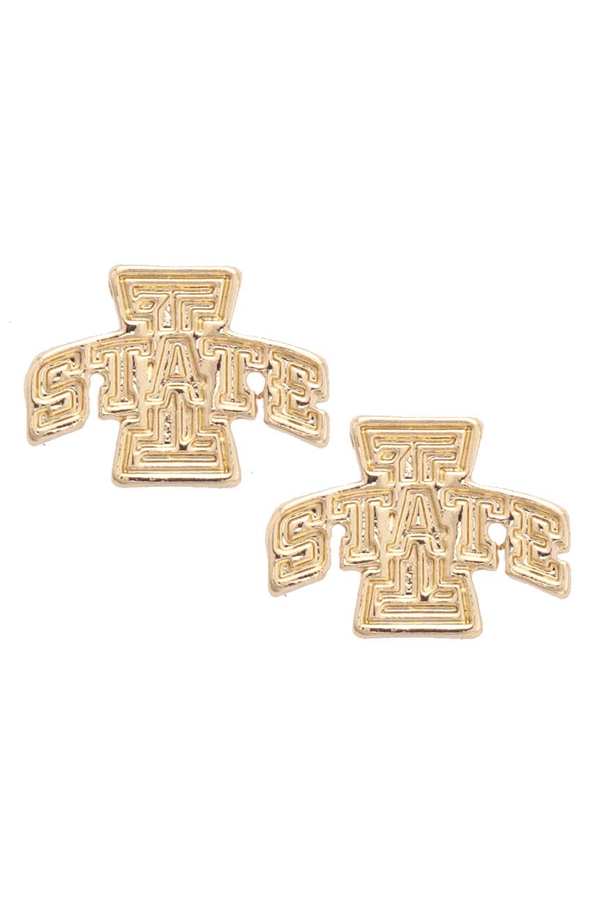 Iowa State Cyclones 24K Gold Plated Stud Earrings