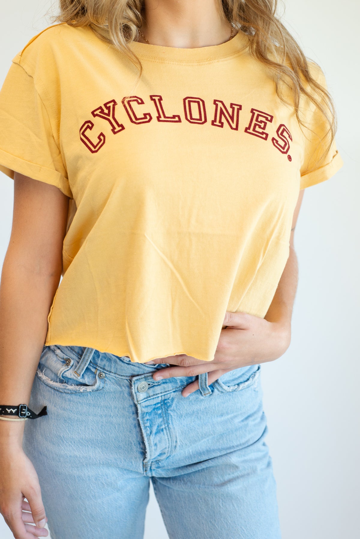 ISU Velvet Elvis Crop Cuffed T-Shirt