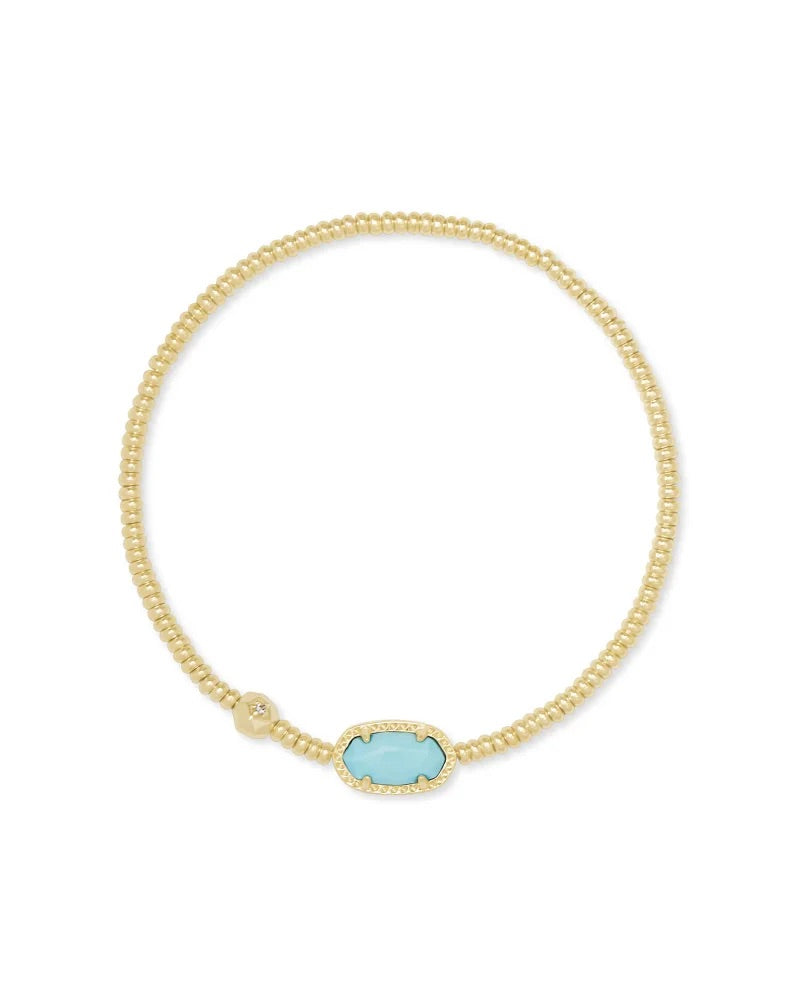 Grayson Gold Stretch Bracelet in Light Blue Magnesite