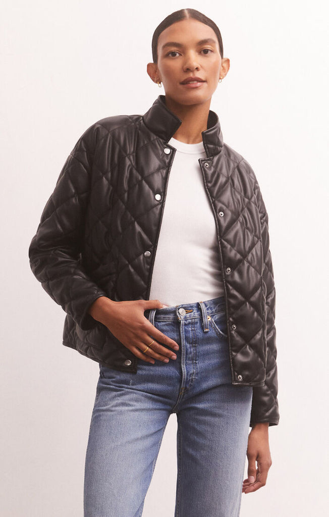 Z Supply Heritage Black Faux Leather Jacket
