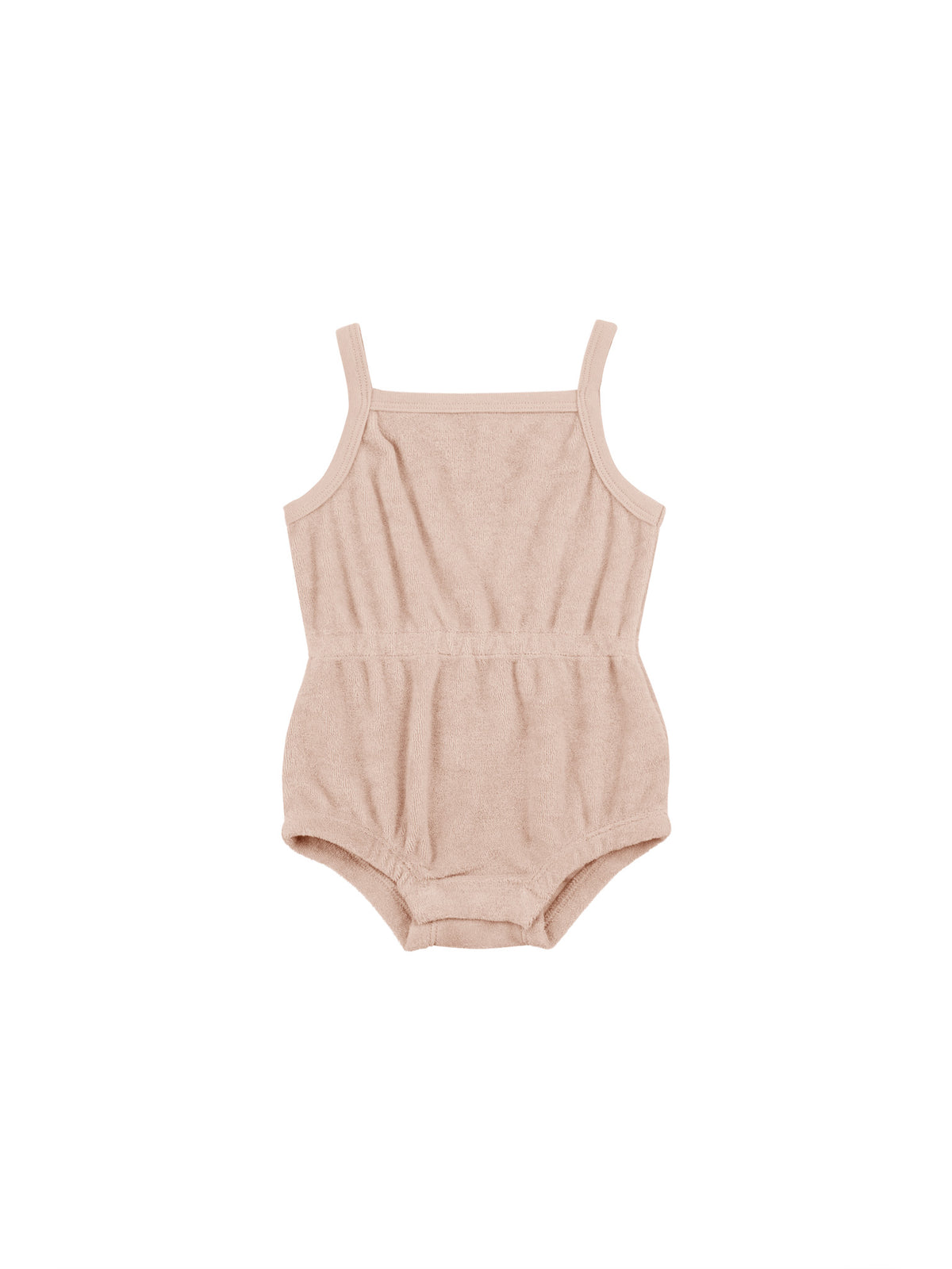 Quincy Mae TERRY CINCH ROMPER || BLUSH