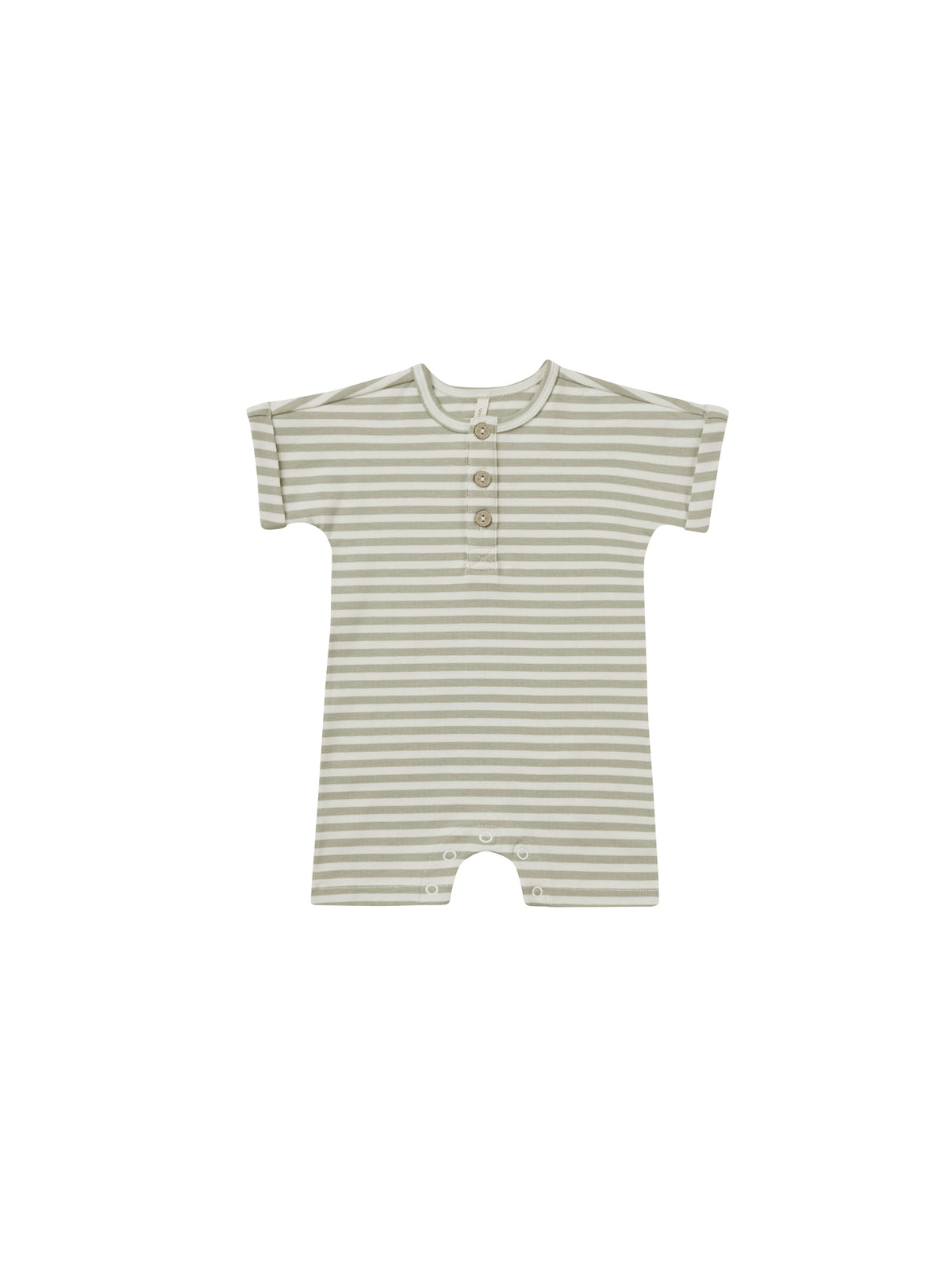 Quincy Mae SHORT SLEEVE ONE-PIECE || SAGE STRIPE