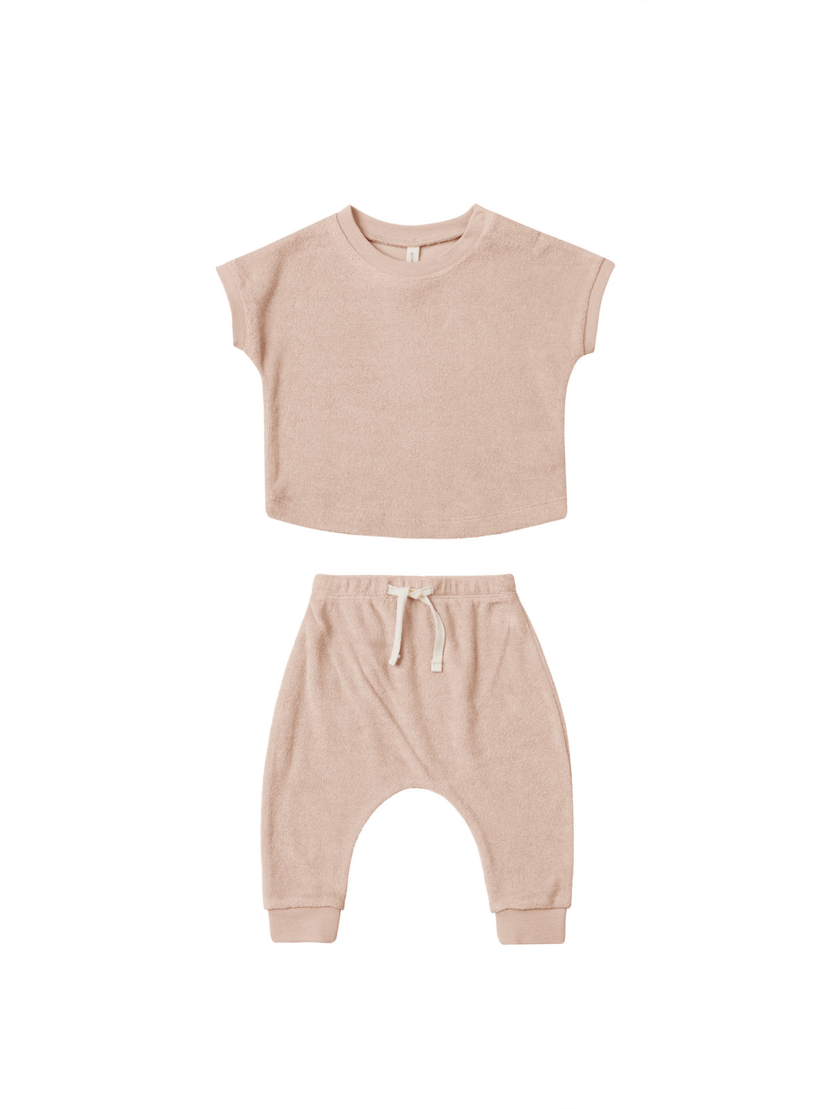 Quincy Mae TERRY TEE + PANT SET || BLUSH