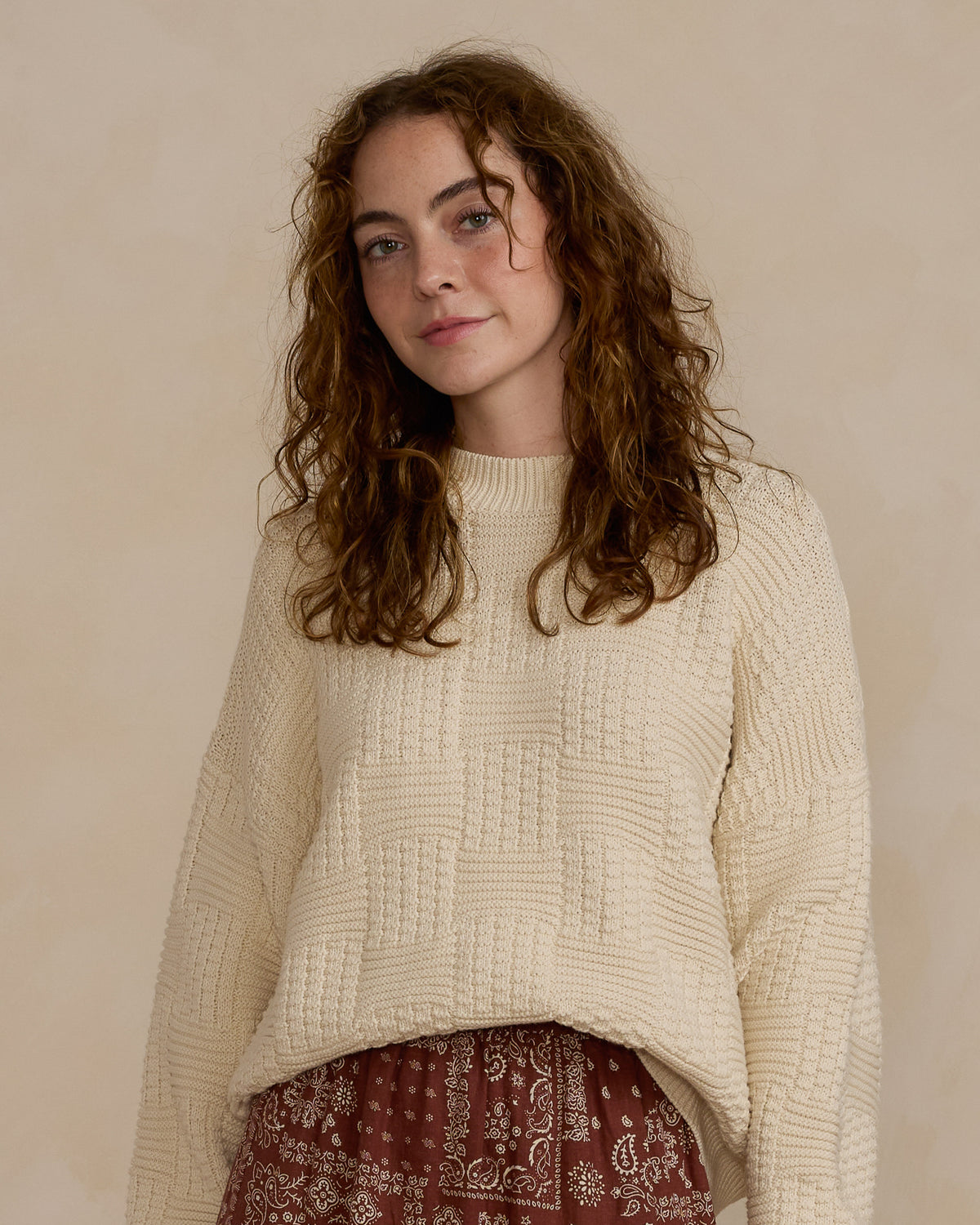 Rylee & Cru CAROLINA SWEATER | NATURAL CHECK