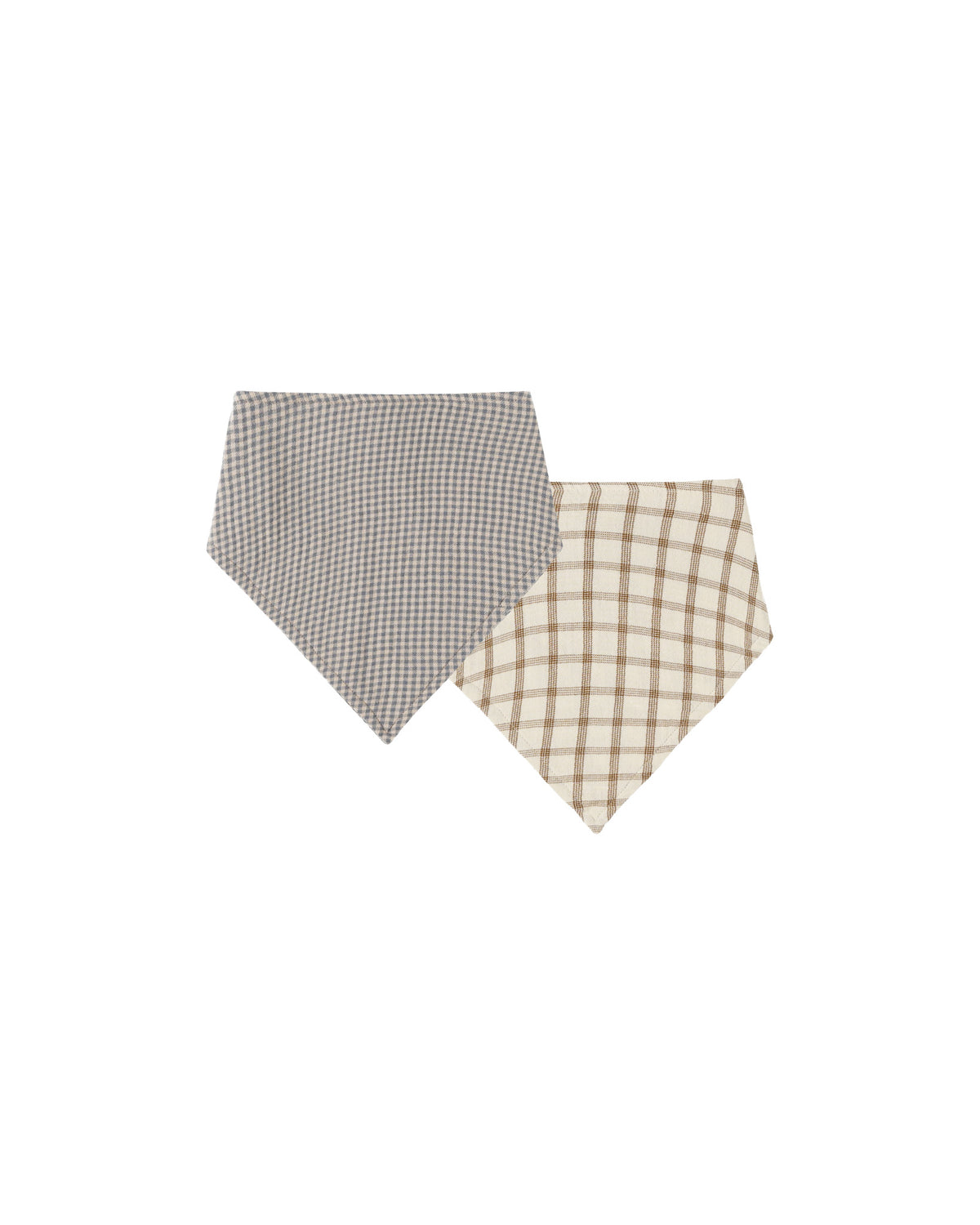 Quincy Mae BANDANA SCARF, 2 PACK || INDIGO GINGHAM, CINNAMON PLAID