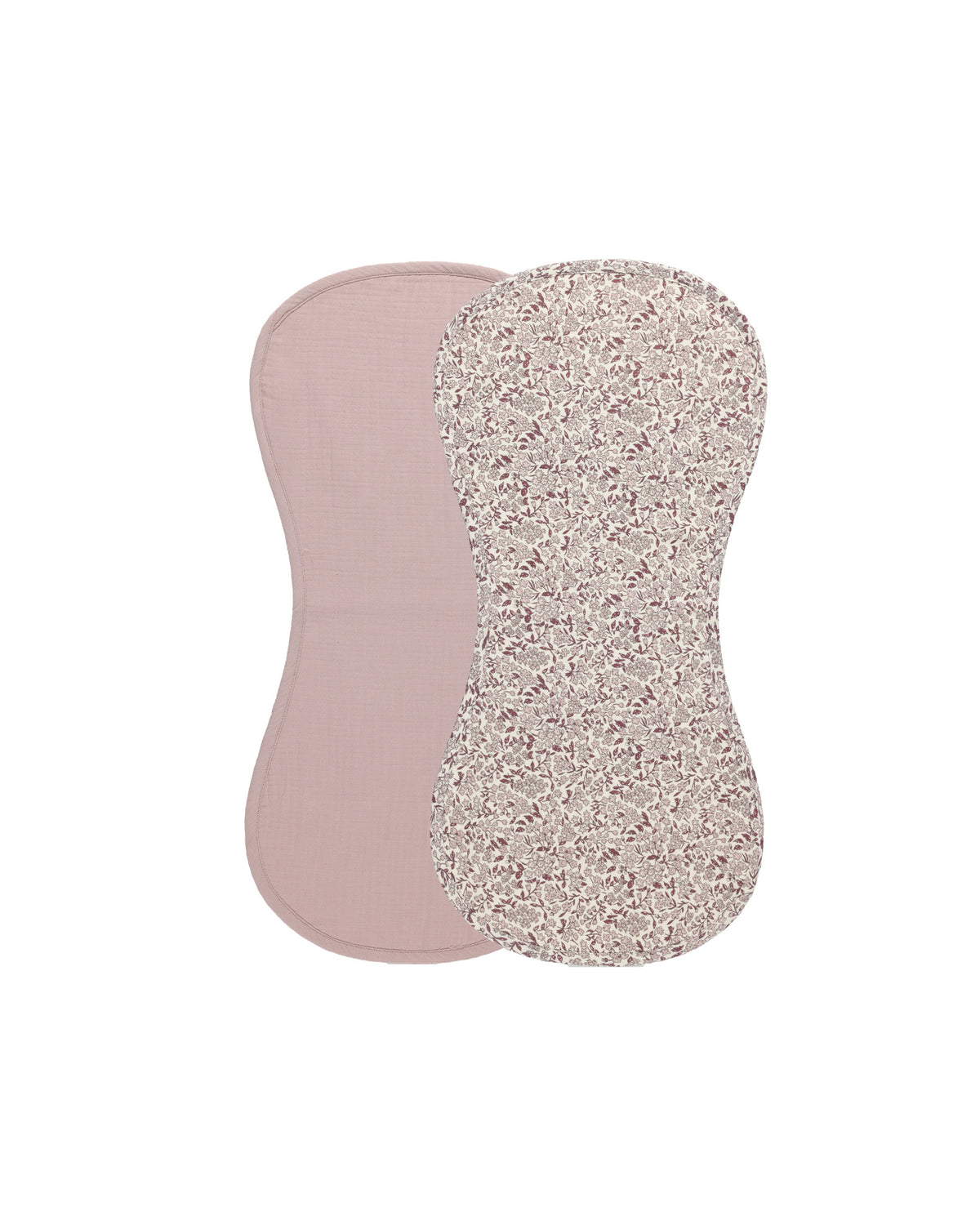 Quincy Mae BURP CLOTH, 2 PACK || MAUVE, MAUVE DITSY