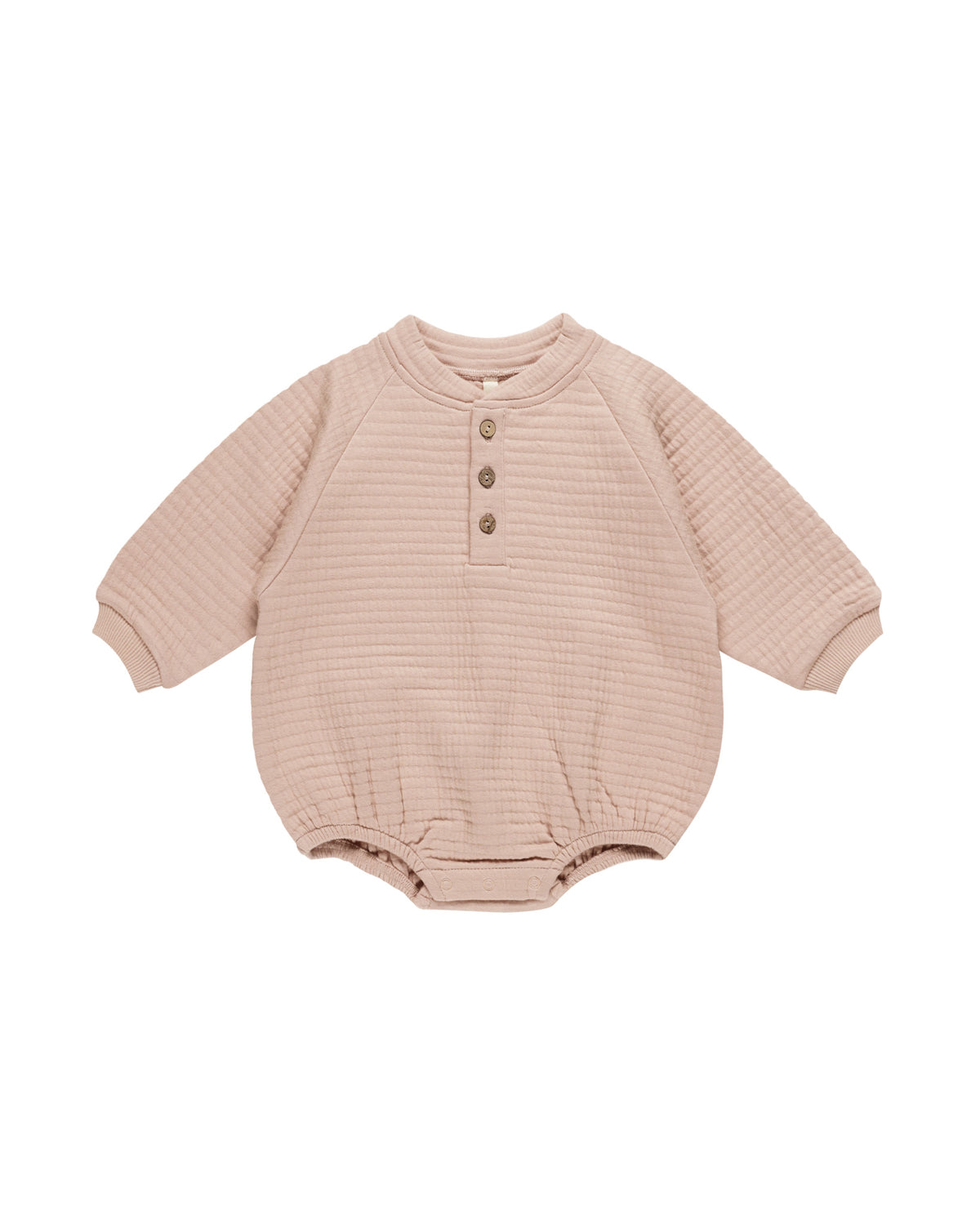 Quincy Mae Henley Bubble Romper - Blush