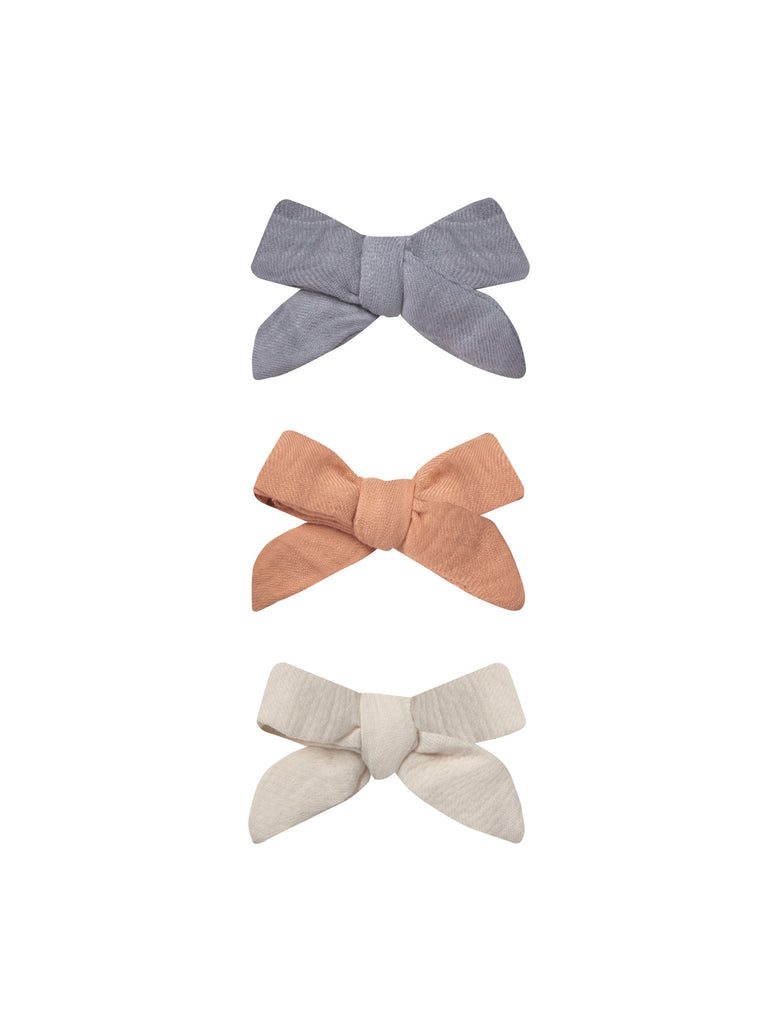 Quincy Mae BOW W. CLIP, SET OF 3 || LAGOON, MELON, IVORY