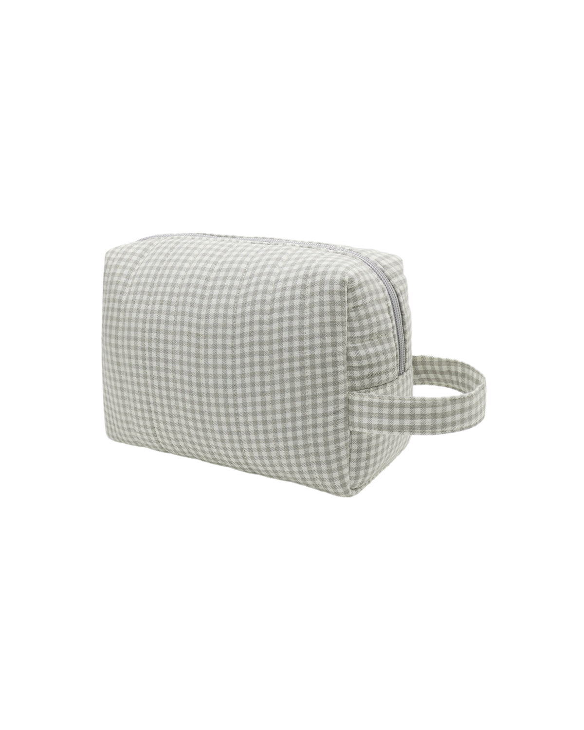 Quincy Mae TOILETRY BAG SAGE GINGHAM