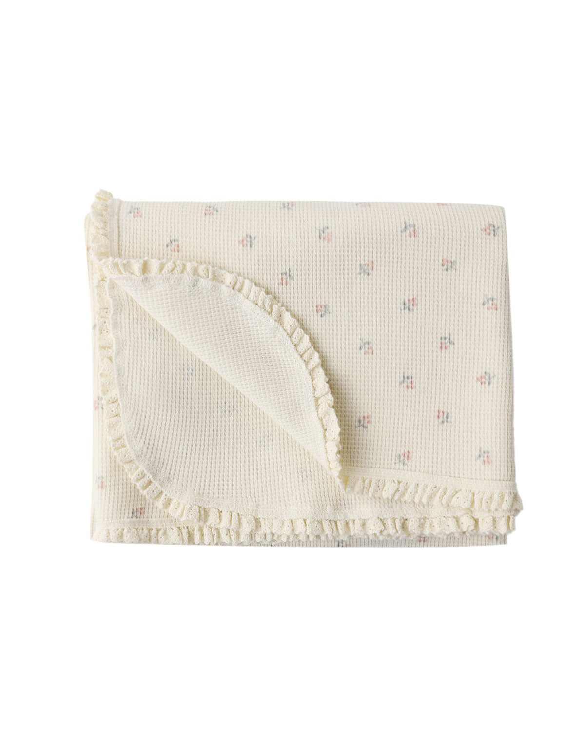 Quincy Mae WAFFLE BABY BLANKET MAUVE DITSY