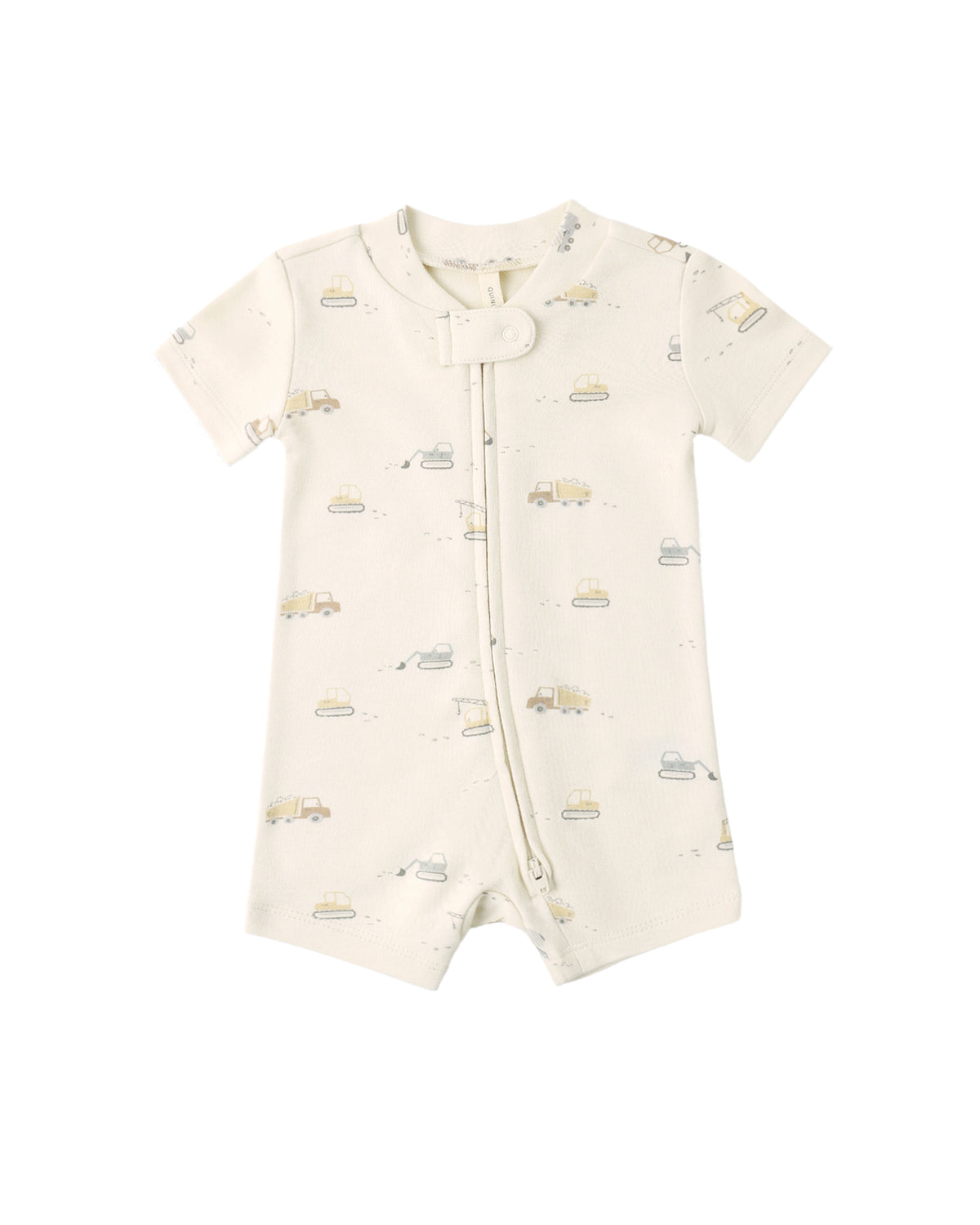 Quincy Mae ZIP SHORT SLEEVE SLEEPER CONSTRUCTION TRUCKS