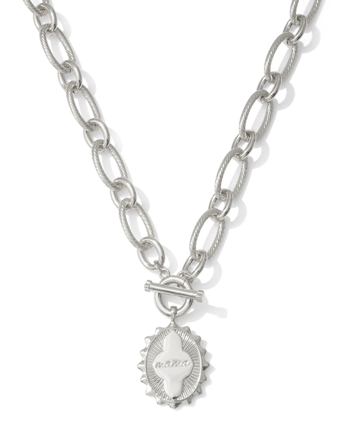 Kendra Scott MAMA LINK AND CHAIN NECKLACE SILVER