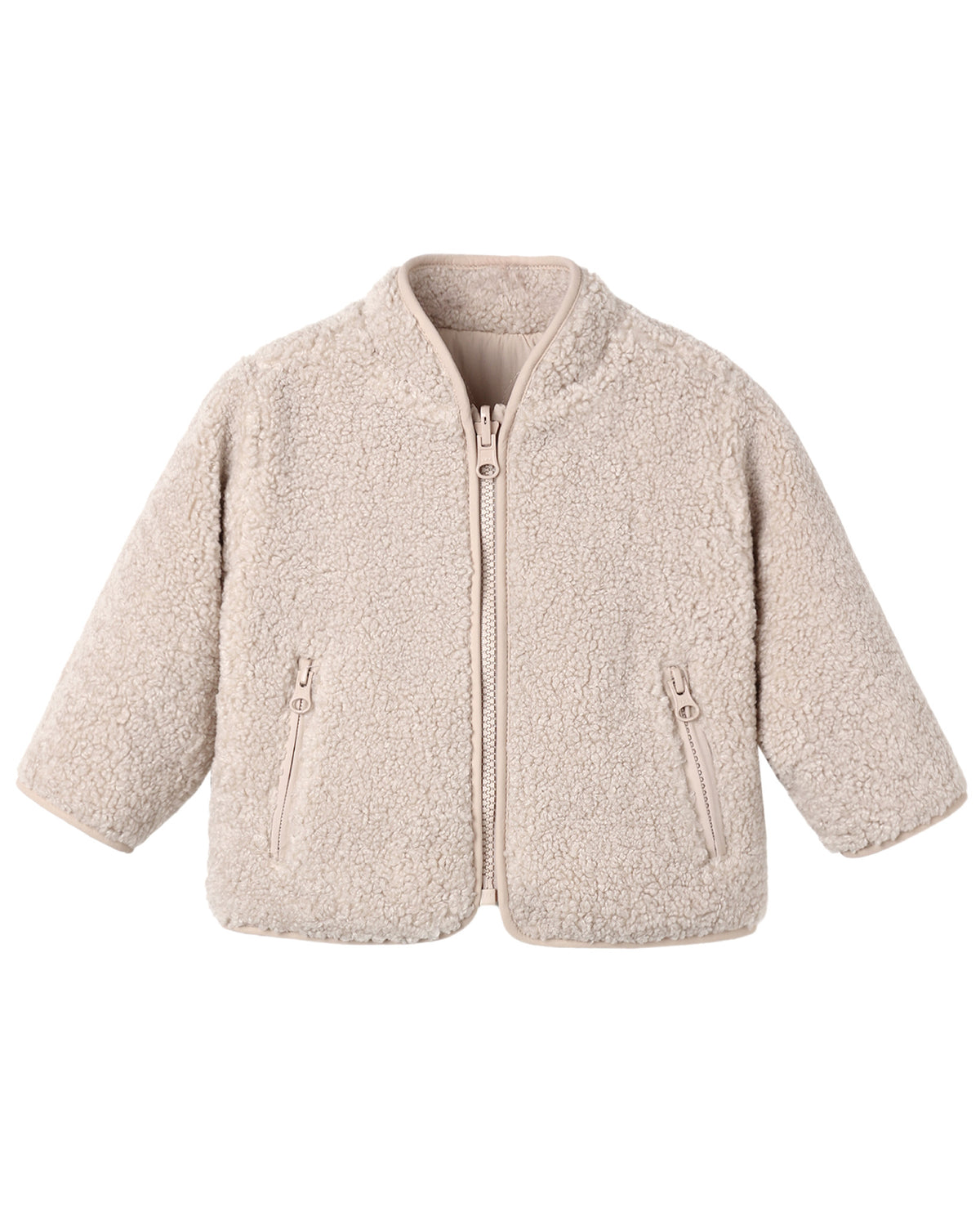 Quincey Mae SHEARLING ZIP JACKET ROSE WATER