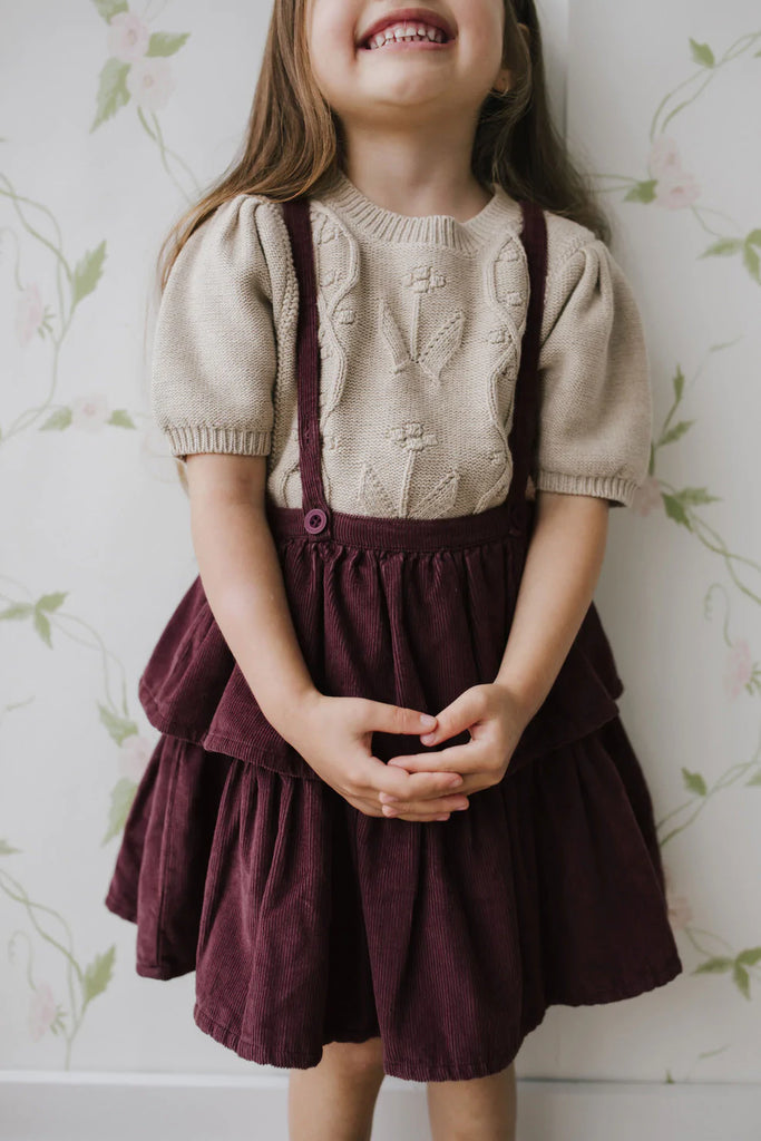 Jamie Kay Organic Cotton Pincord Alice Dress - Bordeaux