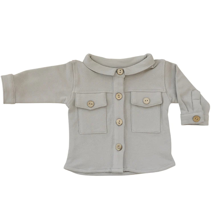 Mebie Baby Grey French Terry Shacket