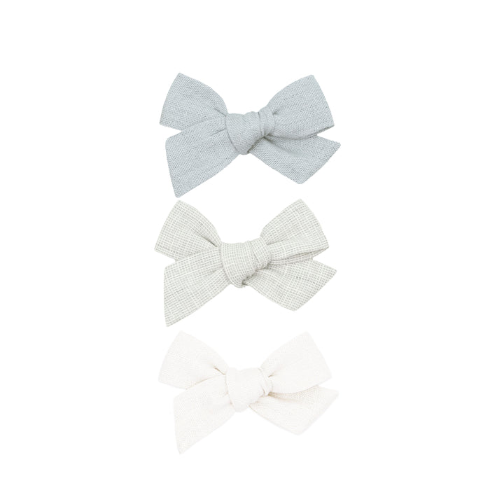 Lou Lou & Company Linen Classic 3 Pack- Bow Clips