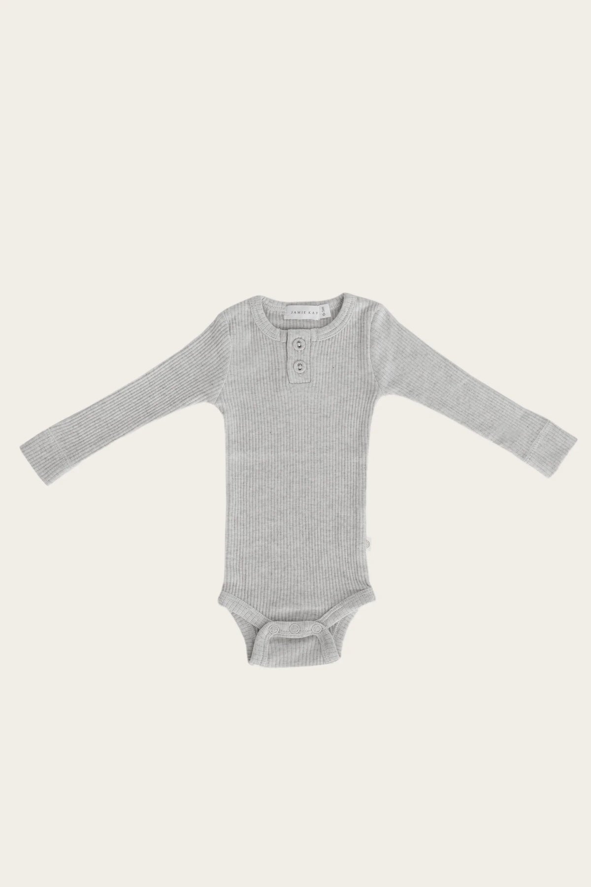 Jamie Kay Ribbed Essential Bodysuit- Light Grey Marle