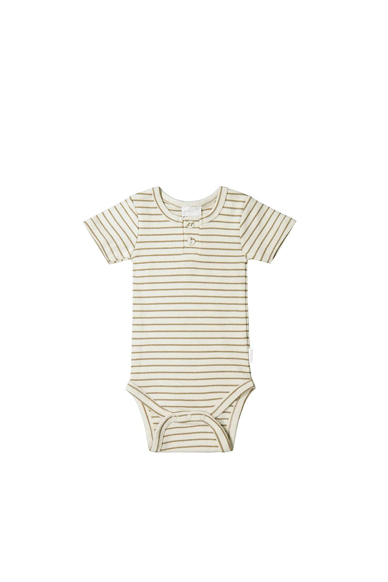 Jamie Kay Organic Cotton Darcy Fine Rib Bodysuit - Pecan/Oat