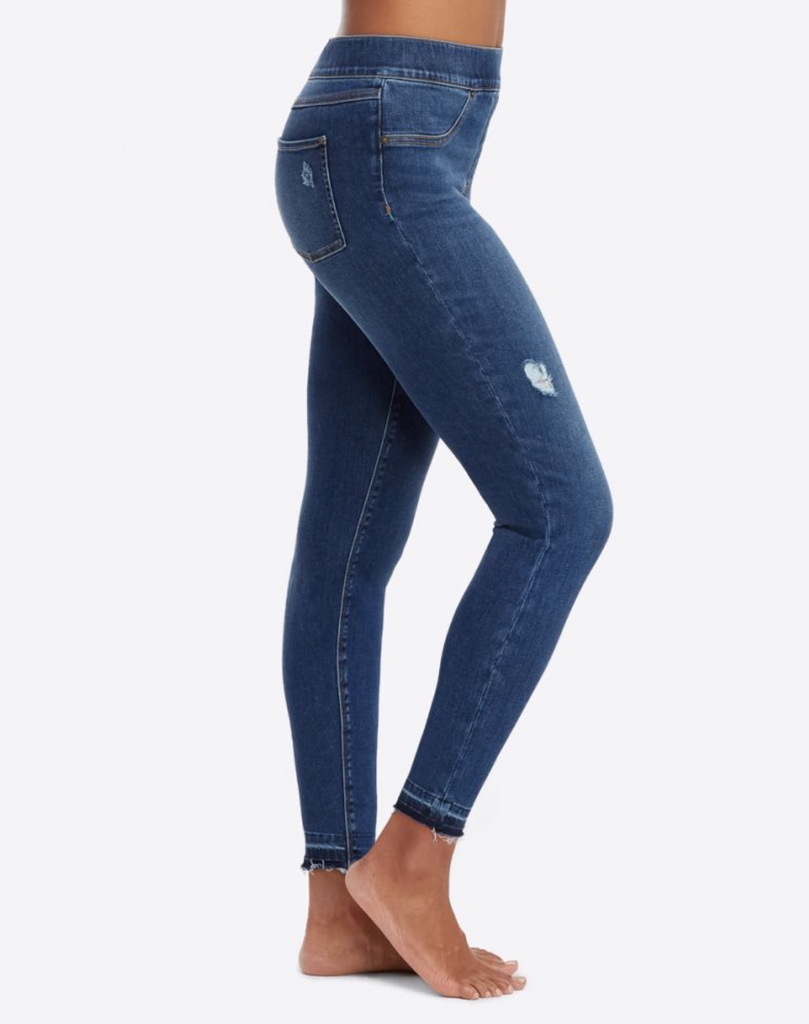 Spanx Distressed Skinny Jeans - Medium Wash