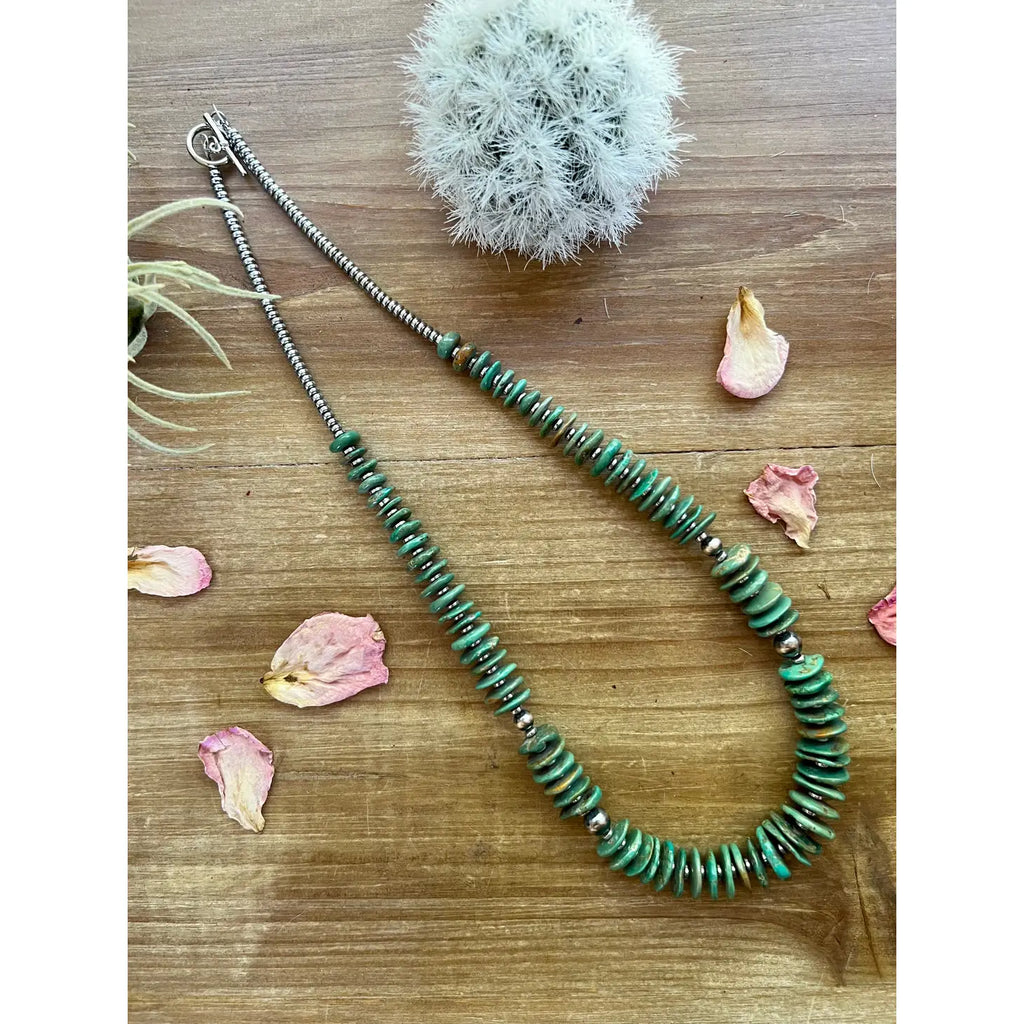 22 Inch Long Turquoise Necklace