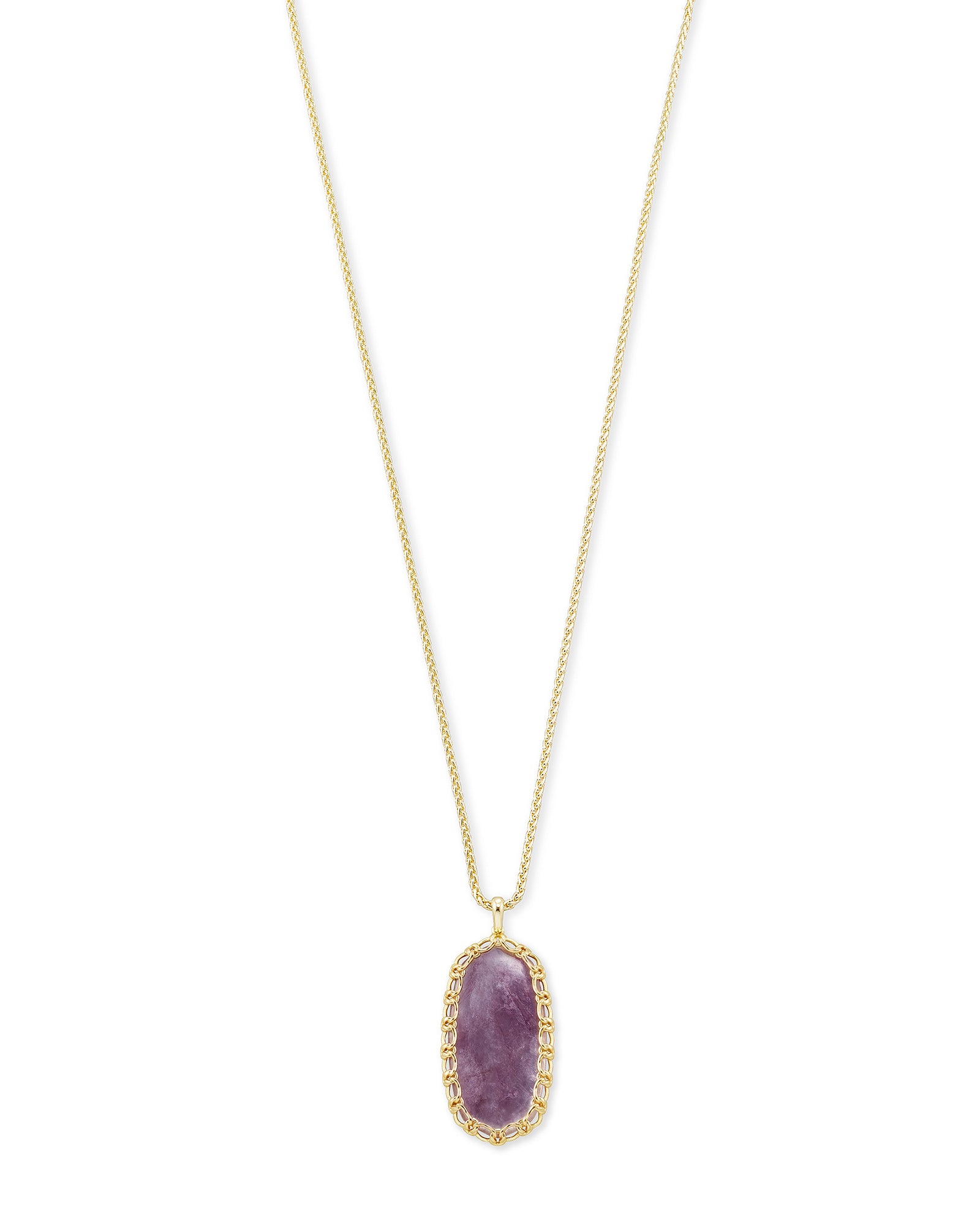 Kendra Scott Threaded Elisa Silver Pendant Necklace in Lilac Abalone •  Impressions Online Boutique